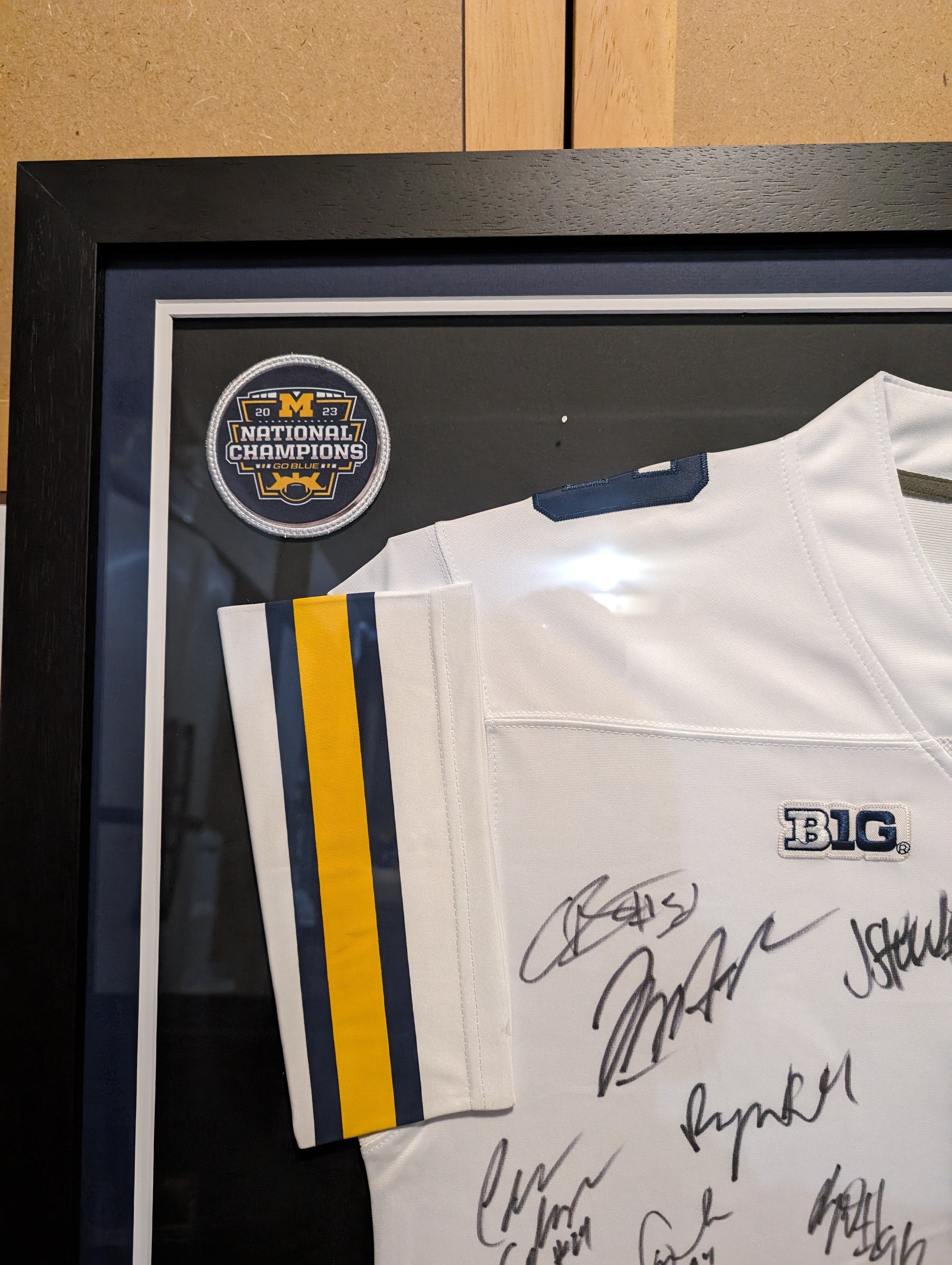 JJ McCarthy Jim Harbaugh Michigan Wolverines full team 2023 -24 National Champions team signed jersey with proof 42x32