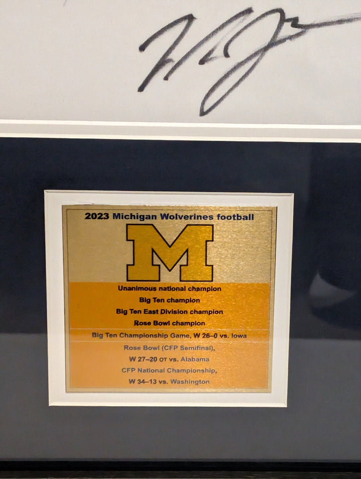 JJ McCarthy Jim Harbaugh Michigan Wolverines full team 2023 -24 National Champions team signed jersey with proof 42x32