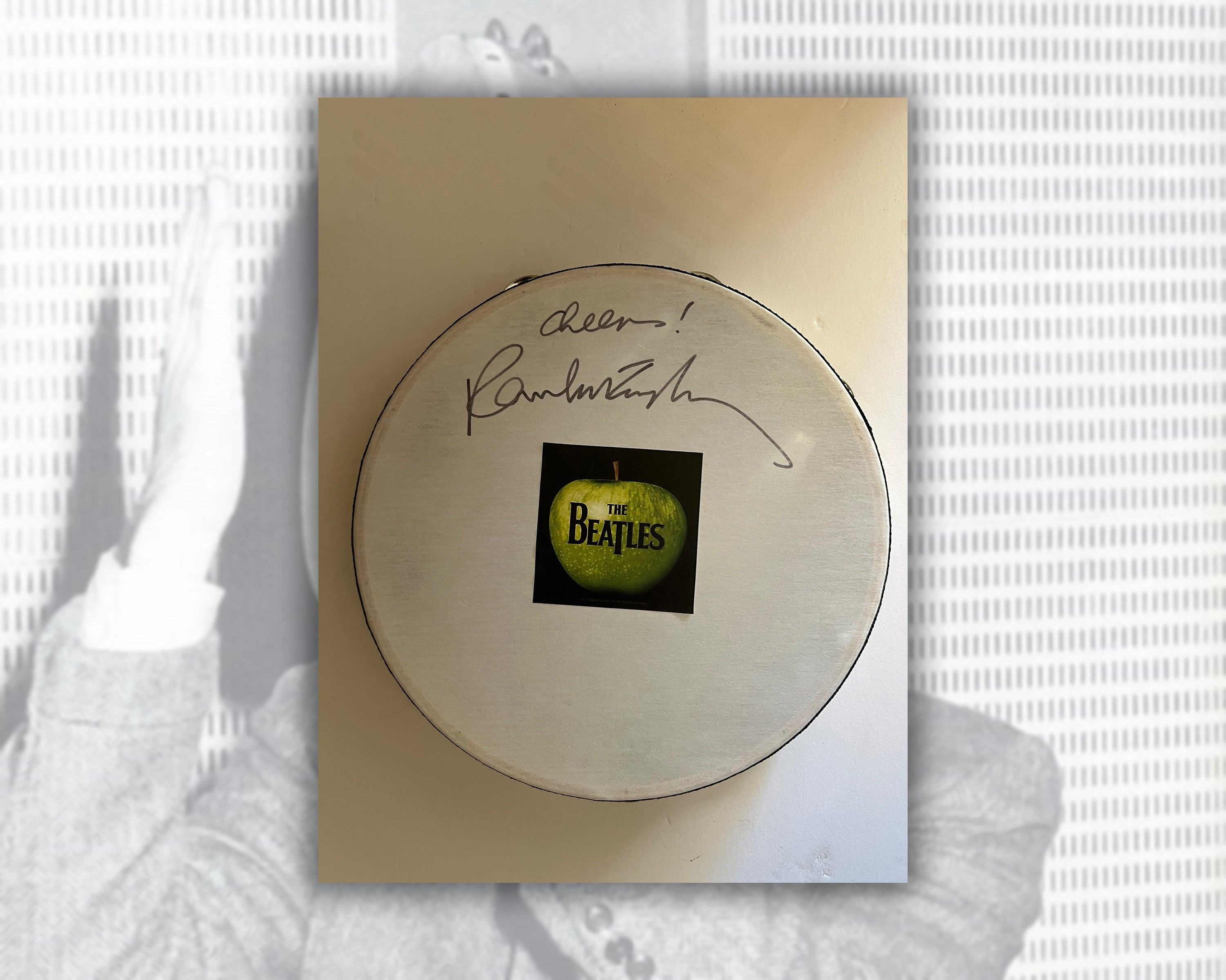 Paul McCartney The Beatles 14-inch tambourine signed with proof