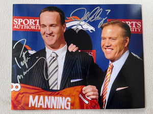 Peyton Manning and John Elway 8x10 photo signed with proof