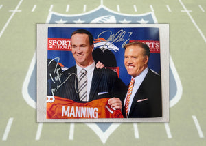 Peyton Manning and John Elway 8x10 photo signed with proof