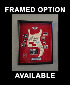 Queen Freddie Mercury, Brian May, John Deacon, Roger Taylor pickguard signed with proof