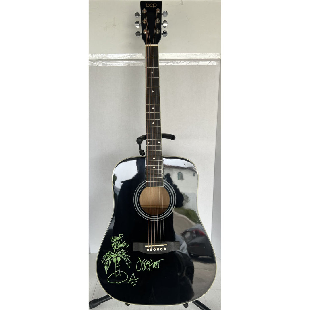 Jimmy Buffett one of a kind full size acoustic guitar signed with sketch & proof
