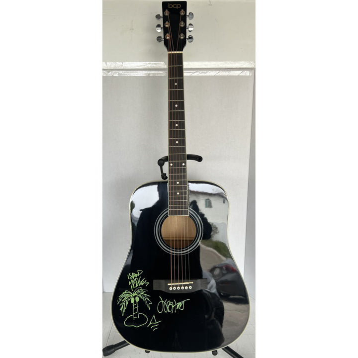 Jimmy Buffett one of a kind full size acoustic guitar signed with sketch & proof