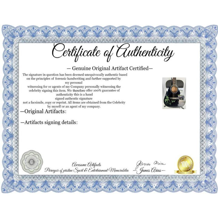 Jimmy Buffett one of a kind full size acoustic guitar signed with sketch & proof