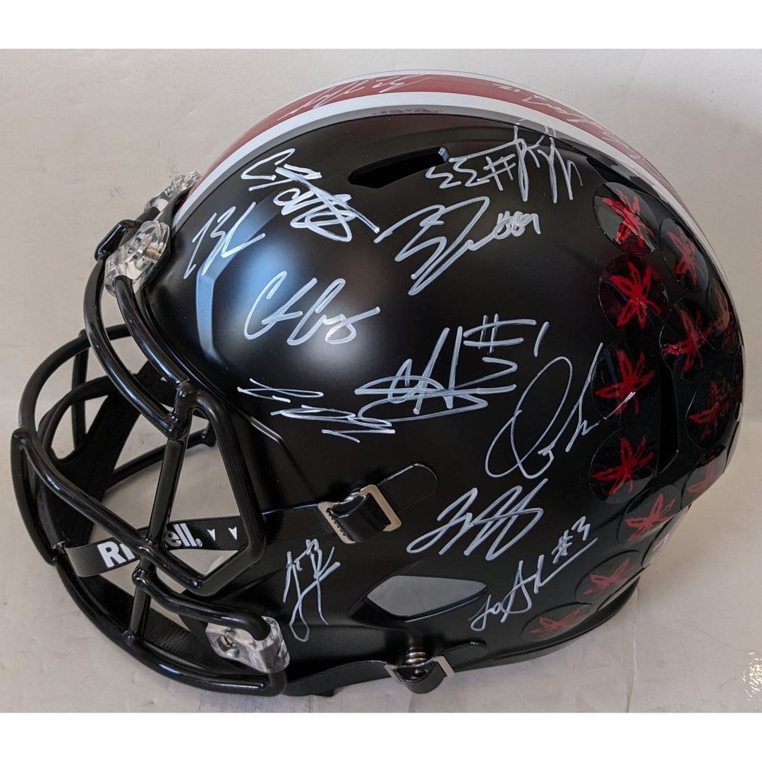 Ohio State Buckeyes 2024-25 Ryan Day, Will Howard, Jerimiah Smith, Quinshon Judkins, Emeka Egbuka, TreVeyon Henderson Riddell Speed helmet