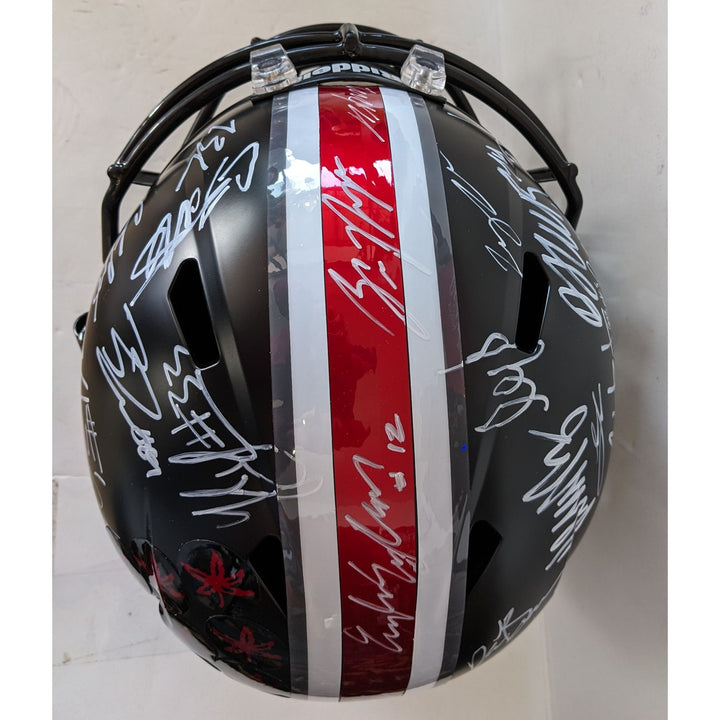 Ohio State Buckeyes 2024-25 Ryan Day, Will Howard, Jerimiah Smith, Quinshon Judkins, Emeka Egbuka, TreVeyon Henderson Riddell Speed helmet