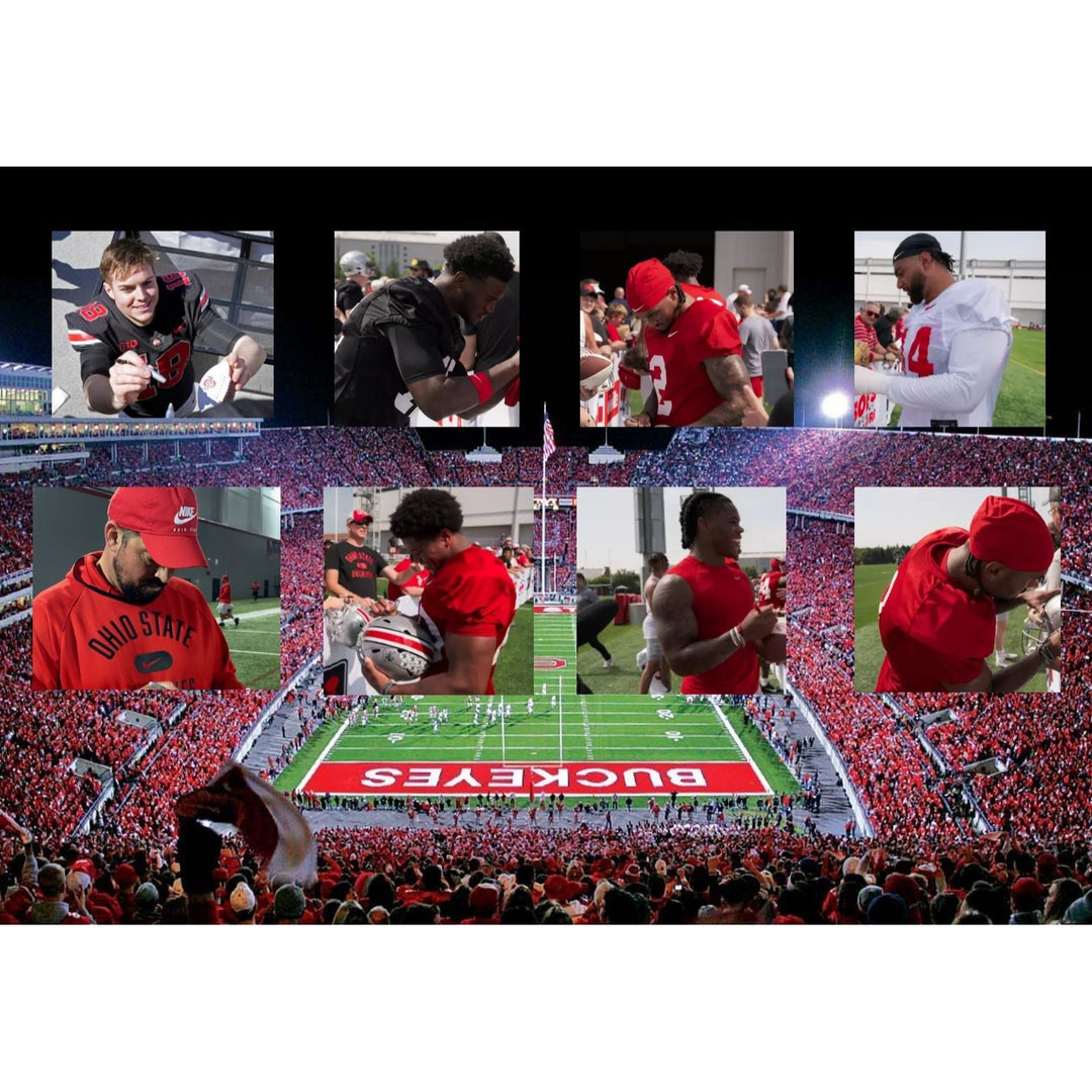 Ohio State Buckeyes 2024-25 Ryan Day, Will Howard, Jerimiah Smith, Quinshon Judkins, Emeka Egbuka, TreVeyon Henderson Riddell Speed helmet