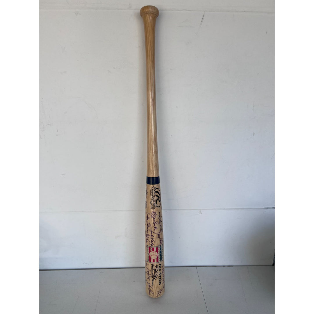 Hank Aaron Bob Gibson Sandy Koufax Derek Jeter 34 MLB HOFERS   MLB game Big Stick Adirondack baseball bat signed with proof.