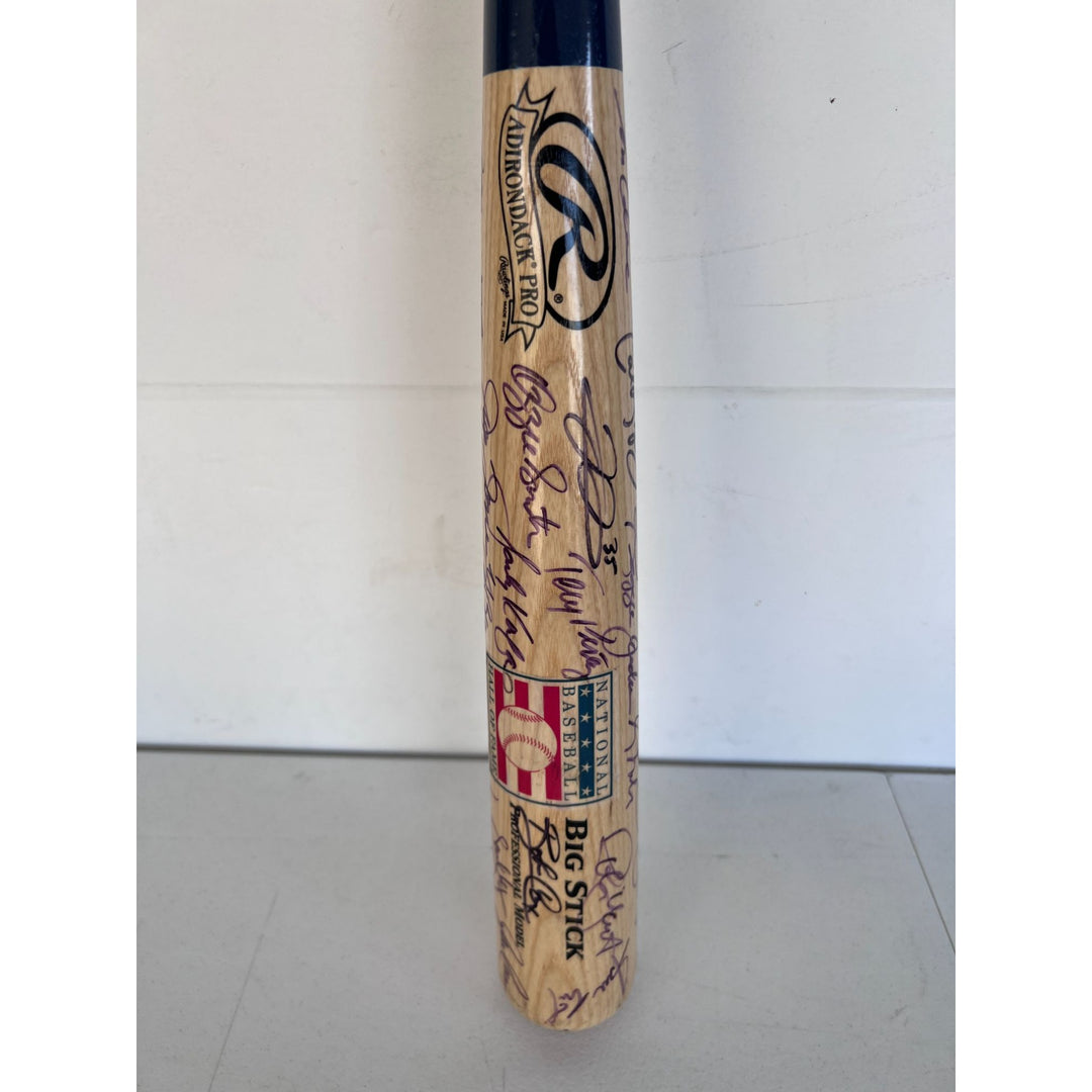 Hank Aaron Bob Gibson Sandy Koufax Derek Jeter 34 MLB HOFERS   MLB game Big Stick Adirondack baseball bat signed with proof.