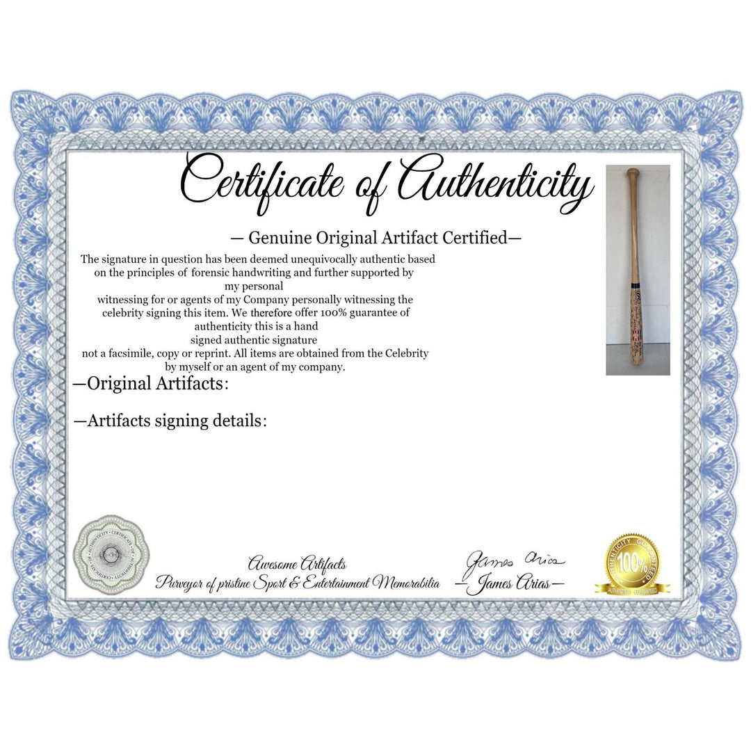 Hank Aaron Bob Gibson Sandy Koufax Derek Jeter 34 MLB HOFERS   MLB game Big Stick Adirondack baseball bat signed with proof.