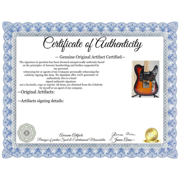 Bob Seger and The Silver Bullet Band full size Telecaster electric guitar signed with proof.