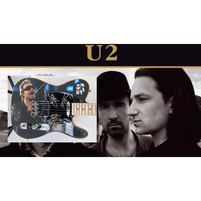 Bono The Edge Larry Mullen Adam Clayton U2 Telecaster full size electric guitar signed with proof
