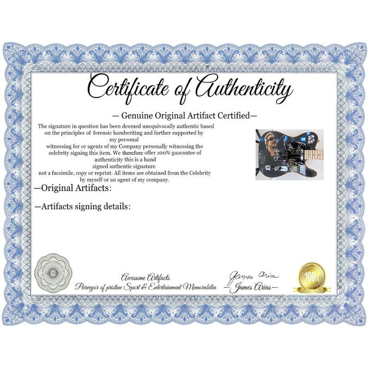 Bono The Edge Larry Mullen Adam Clayton U2 Telecaster full size electric guitar signed with proof.