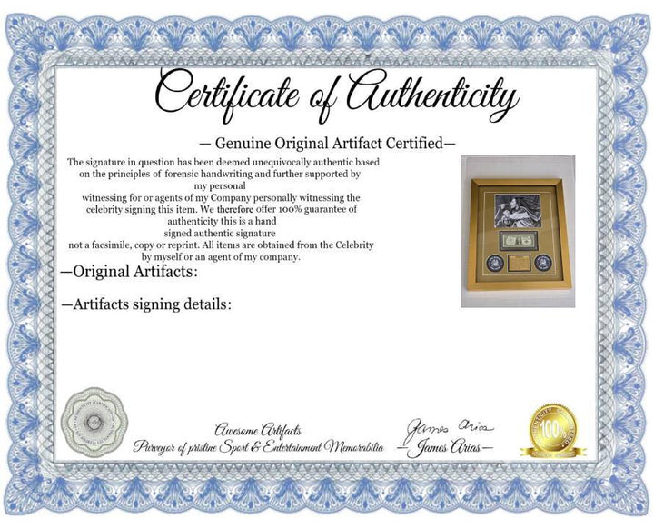 Bob Marley iconic reggae King 1939 silver certificate signed with proof 19x20 Museum quality frame