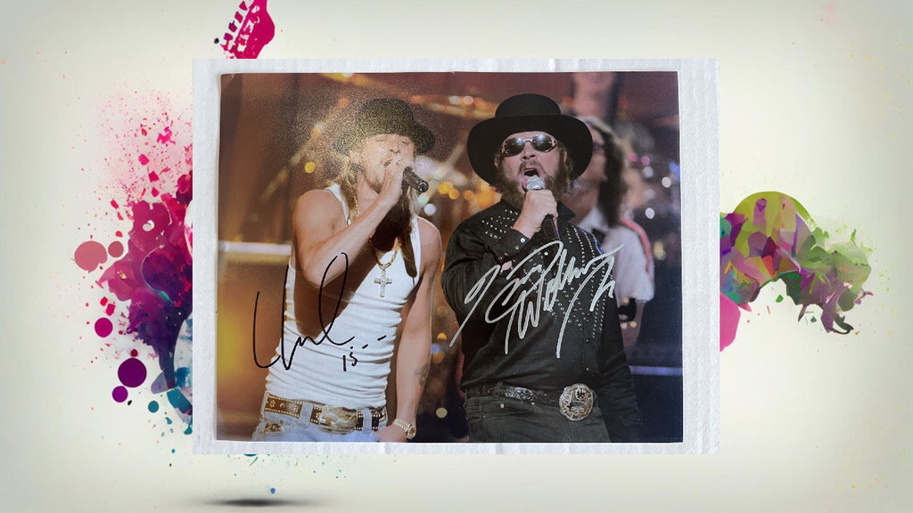 Kid Rock and Hank Williams Jr 8x10 photo signed with proof