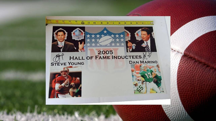 Dan Marino and Steve Young 11 x 17 signed photo with proof