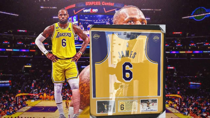 LeBron James Los Angeles Lakers game model jersey signed and framed with proof.