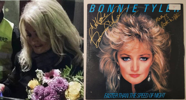 Bonnie Tyler 'Faster Than the Speed of Night' original LP signed with proof Awesome Artifacts