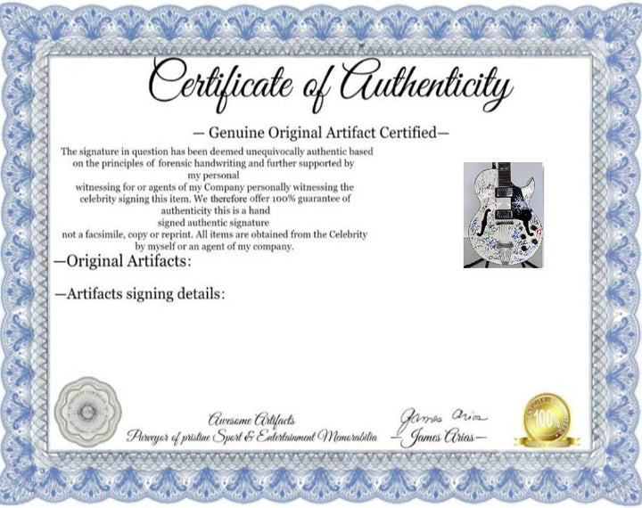 Blues an R&B legends 28 signed in all Stevie Ray Vaughan Bill Withers Stevie Wonder Eric Clapton Hollow body electric guitar signed with pro