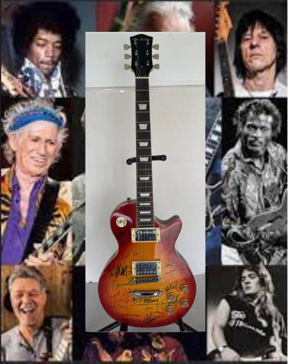 Blues legends (22 ) Stevie Ray Vaughan, John Mayer, Keith Richards, Eric Clapton, BB King vintage les paul full size electric guitar signed