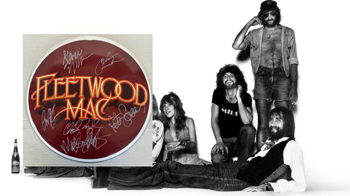 Fleetwood Mac one-of-a-kind drumhead signed with proof