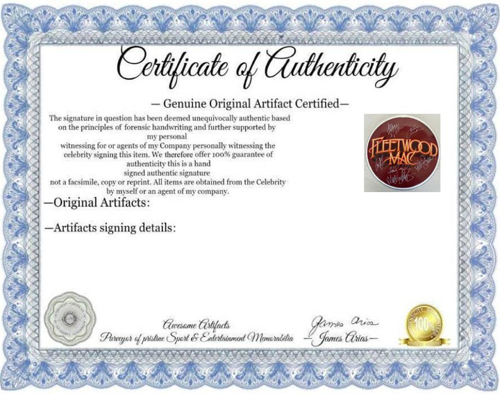Fleetwood Mac one-of-a-kind drumhead signed with proof