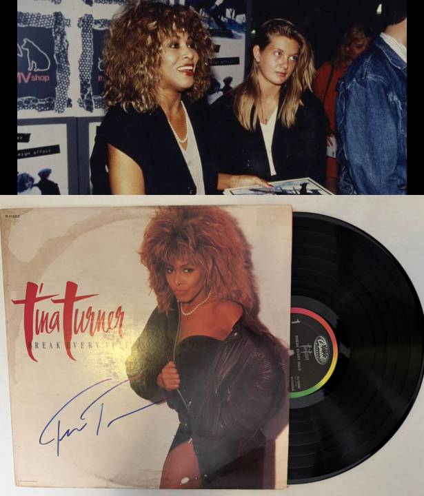 Tina Turner "Break Every Rule" original album LP signed with proof