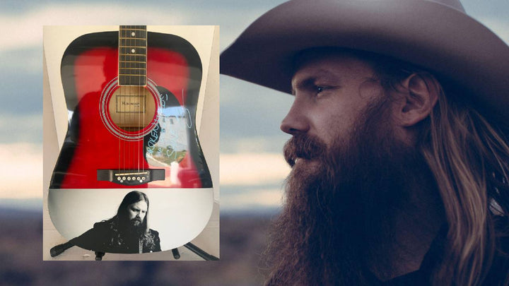 Chris Stapleton signed and inscribed "Broken Halos that used to shine" One of a Kind full size acoustic guitar signed with proof
