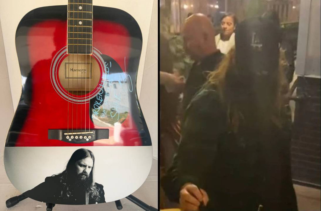 Chris Stapleton signed and inscribed "Broken Halos that used to shine" One of a Kind full size acoustic guitar signed with proof