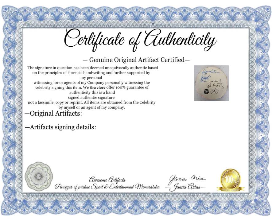 Paul McCartney and Ringo Starr of The Beatles 10-in tambourine signed with proof