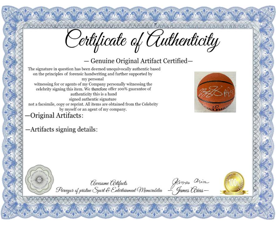 Los Angeles Lakers LeBron James and Anthony Davis signed basketball with proof