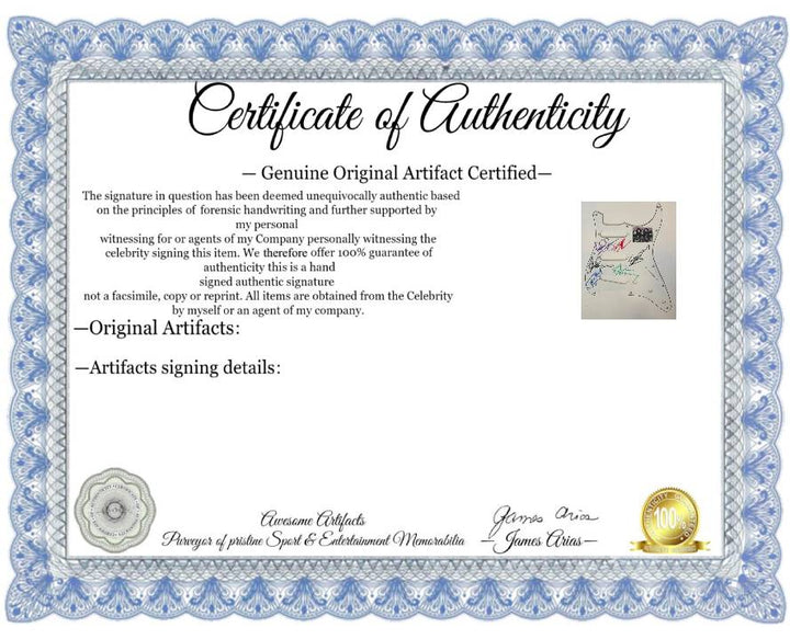 Deep Purple  Ian Paice Roger Glover Ian Gillan Don Airey  Stratocaster electric pickguard signed with proof