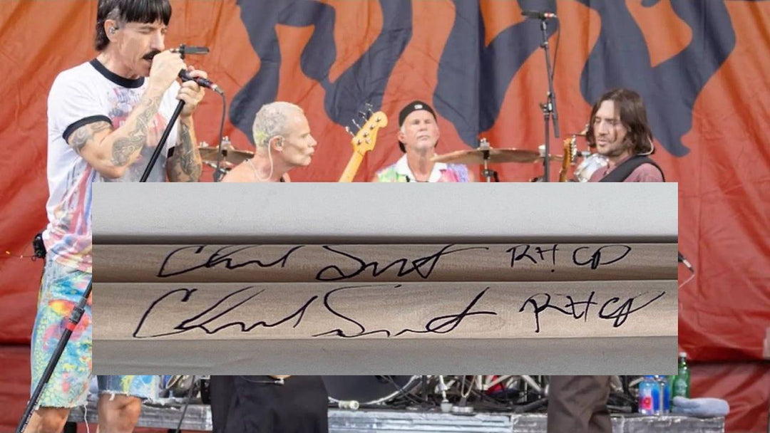 Chad Smith Red Hot Chili Peppers legendary drummer pair of drumsticks signed with proof