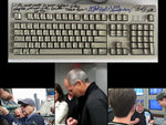 Load image into Gallery viewer, Steve Jobs Paul Allen Steve Wozniak vintage Apple keyboard signed with proof
