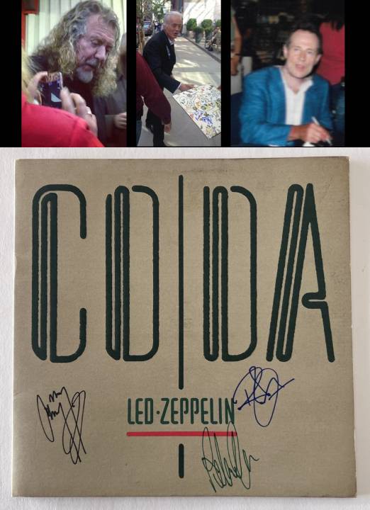 Led Zeppelin Jimmy Page Robert Plant John Paul Jones "Coda" original vinyl Lp signed with proof