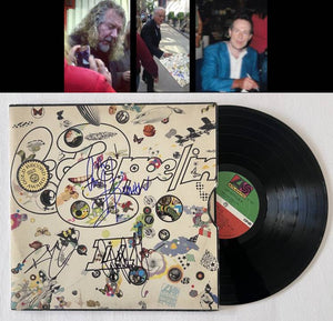 "Led Zeppelin 3", Jimmy Page Robert Plant John Paul Jones original vinyl Lp signed with proof