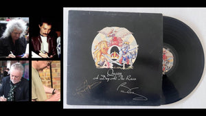 Freddie Mercury Rodger Taylor Brian May John Deacon Queen a day at the races LP signed with proof