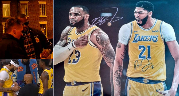 LeBron James and Anthony Davis Los Angeles Lakers 16 x 20 photo signed with proof - Awesome Artifacts 