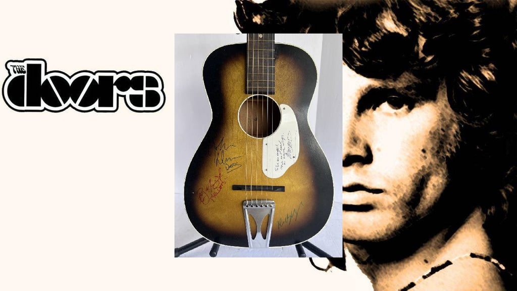 Jim Morrison Ray Manzarek Robbie Krueger John Densmore The Doors one of a kind acoustic guitar signed