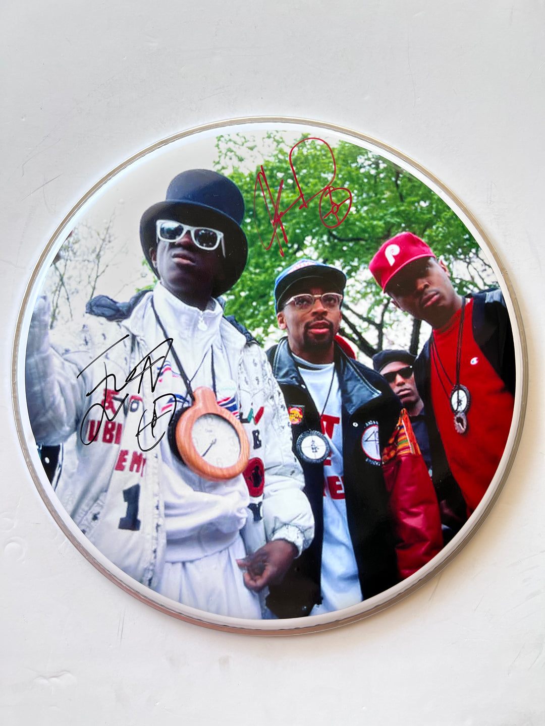 Public Enemy Flava Flav one-of-a-kind drum head signed with proof