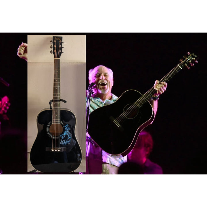 Jimmy Buffett 41' full size acoustic guitar signed with proof