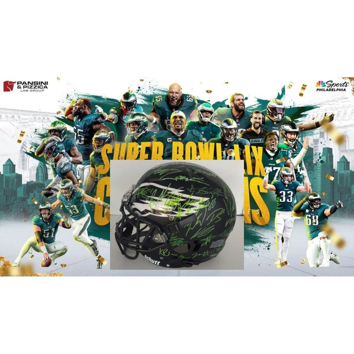 Philadelphia Eagles 24-25 Super Bowl Champs Alternate Speed Pro game model helmet team signed 40 plus with proof