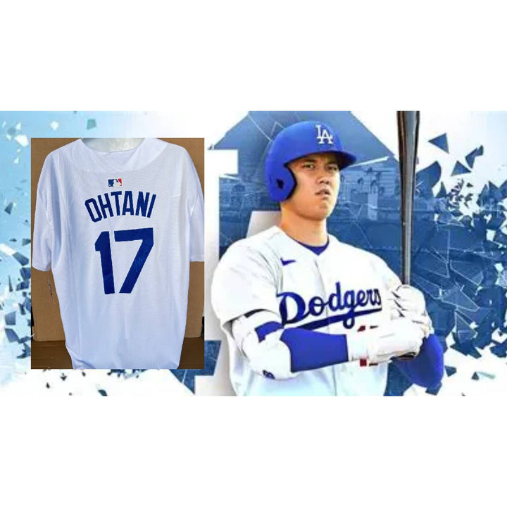 Los Angeles Dodgers shohei ohtani  nike jersey signed with proof.