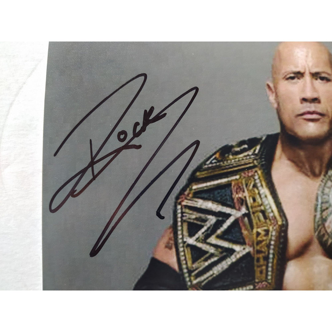 WWE Wrestling Legend "The Rock" signed 5x7 photo with proof Awesome Artifacts