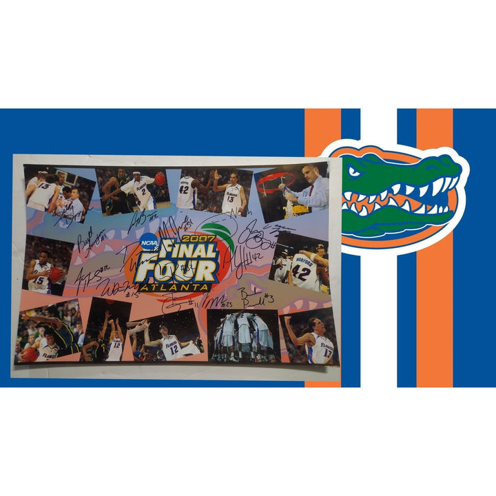 Florida Gators Al Horford Billy Donovan 2007 national champions 11x17 photo signed Awesome Artifacts