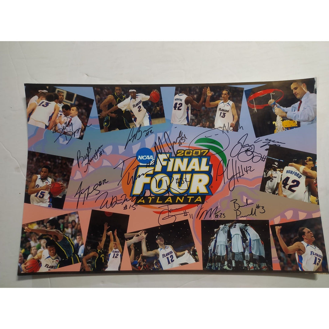 Florida Gators Al Horford Billy Donovan 2007 national champions 11x17 photo signed Awesome Artifacts
