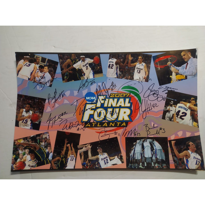 Florida Gators Al Horford Billy Donovan 2007 national champions 11x17 photo signed Awesome Artifacts