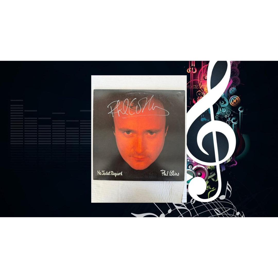 Phil Collins "No Jacket Required" LP signed with proof.