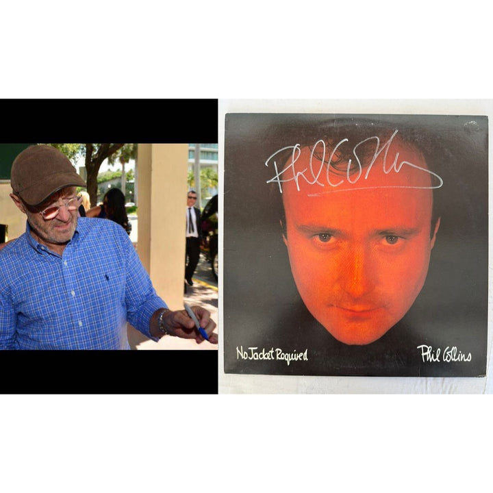 Phil Collins "No Jacket Required" LP signed with proof.